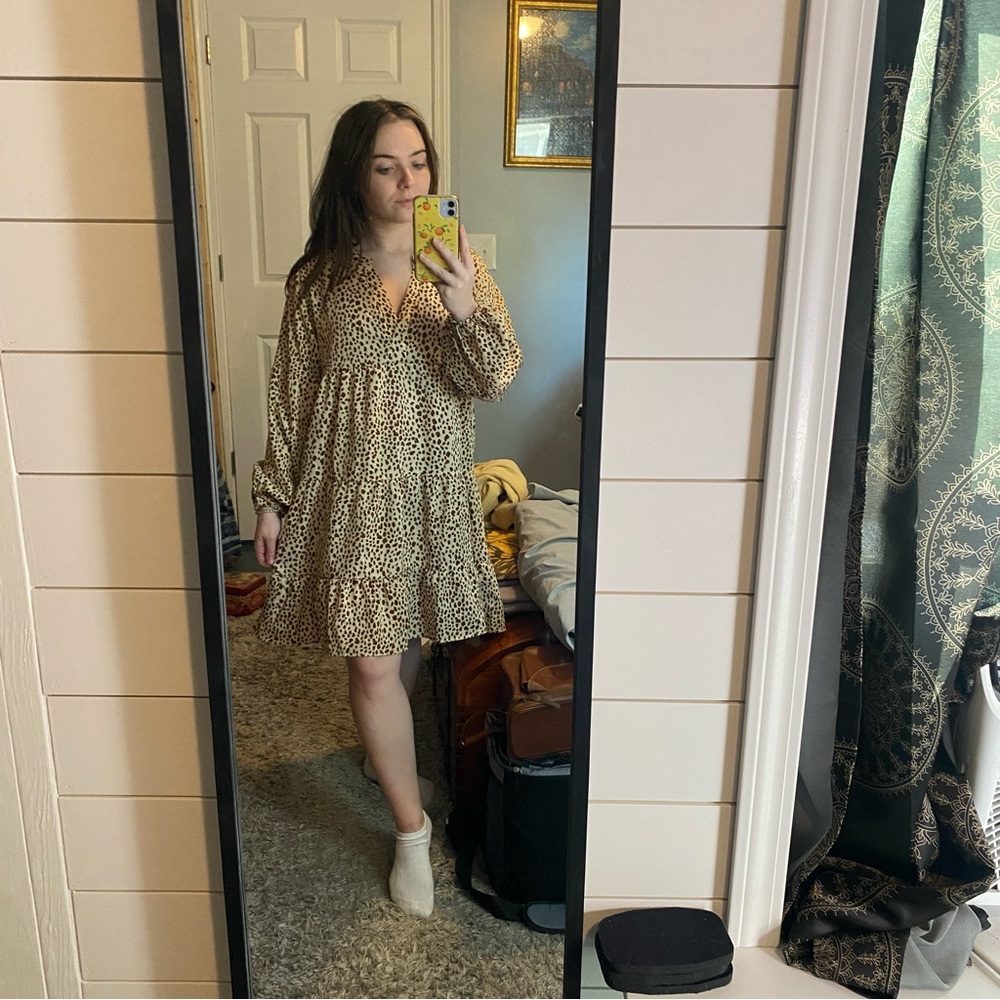 Cheetah Print Baby Doll Dress